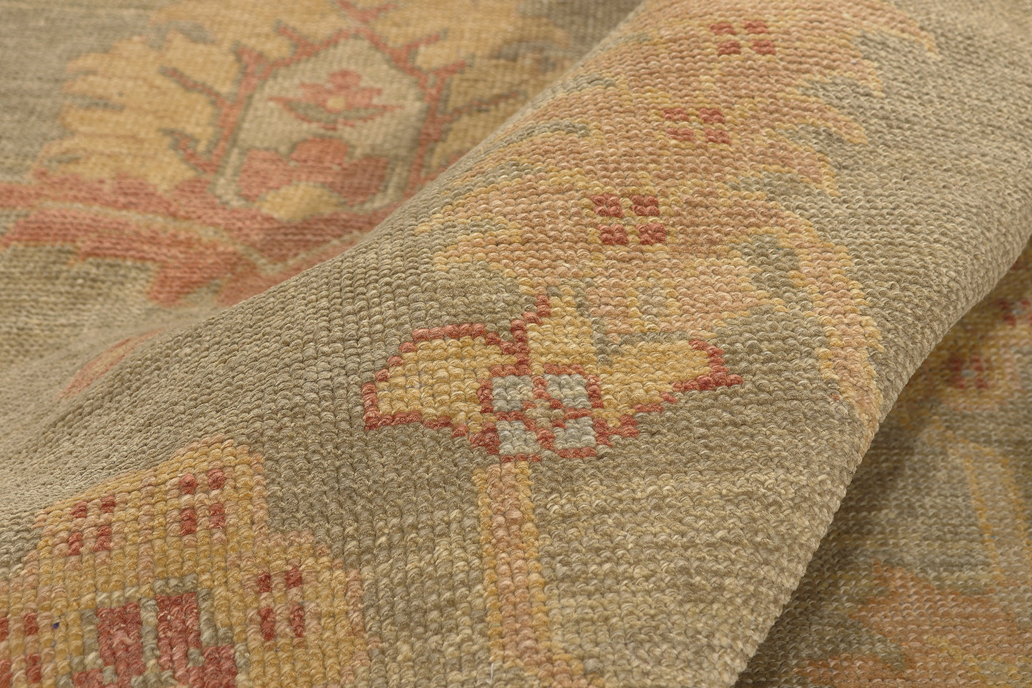 7 x 10 - Green Turkish Oushak Rug - 50594