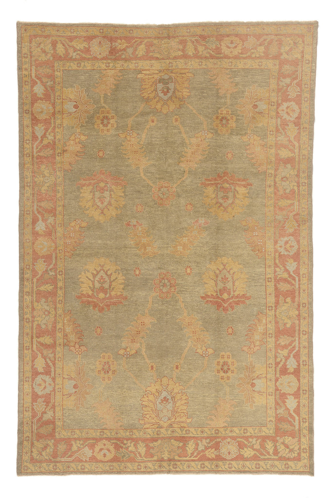 7 x 10 - Green Turkish Oushak Rug - 50594