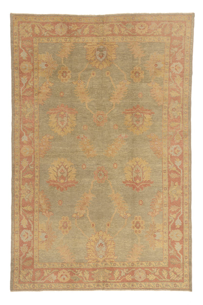 7 x 10 - Green Turkish Oushak Rug - 50594