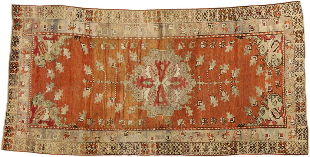 4 x 9 Antique Turkish Oushak Runner 50634