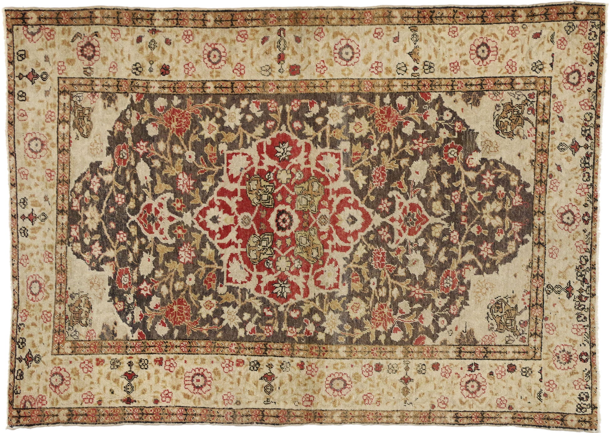 4 x 6 Vintage Turkish Sivas Rug 50639