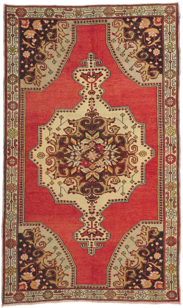 5 x 8 - Red Vintage Turkish Oushak Rug - 50722