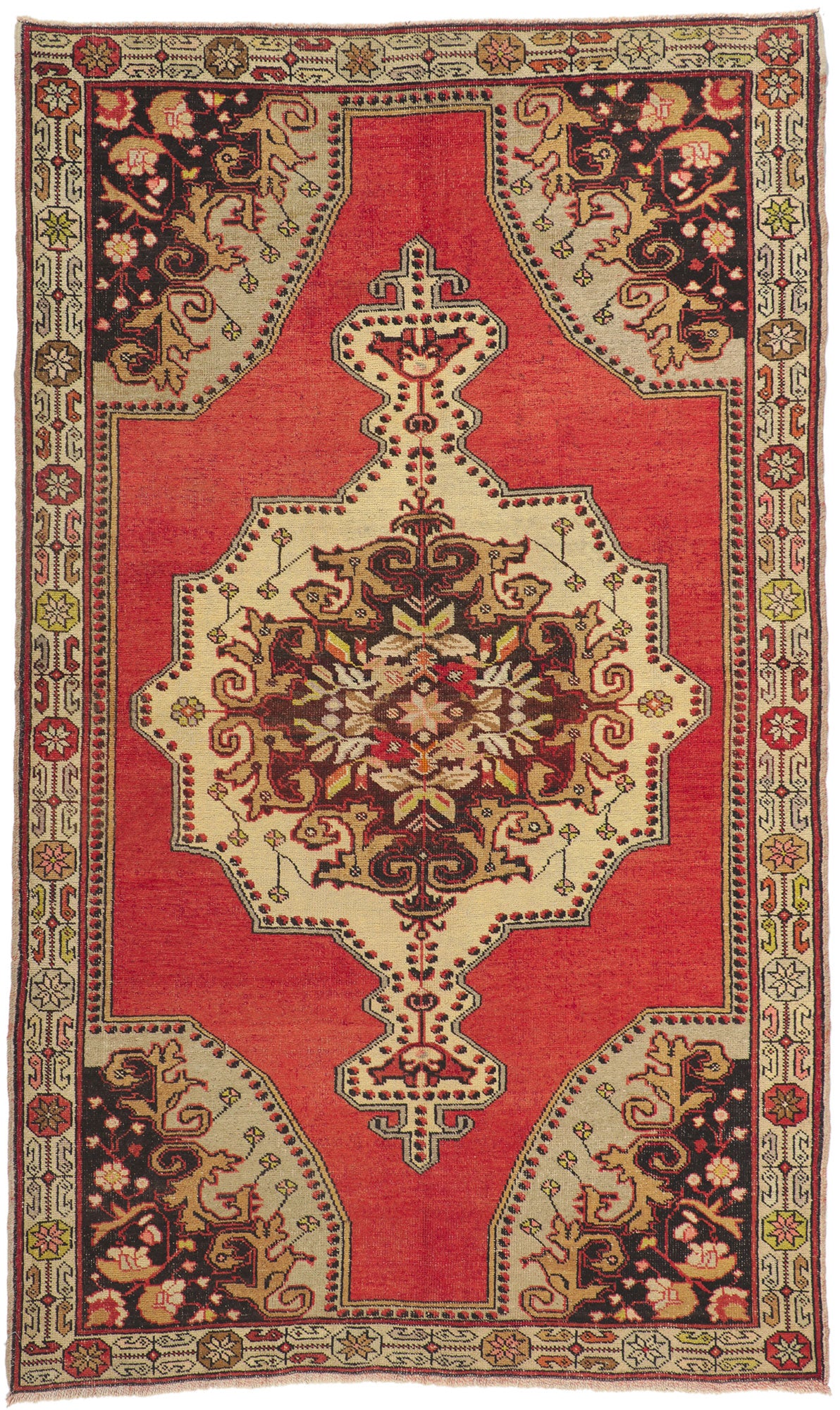 5 x 8 - Red Vintage Turkish Oushak Rug - 50722