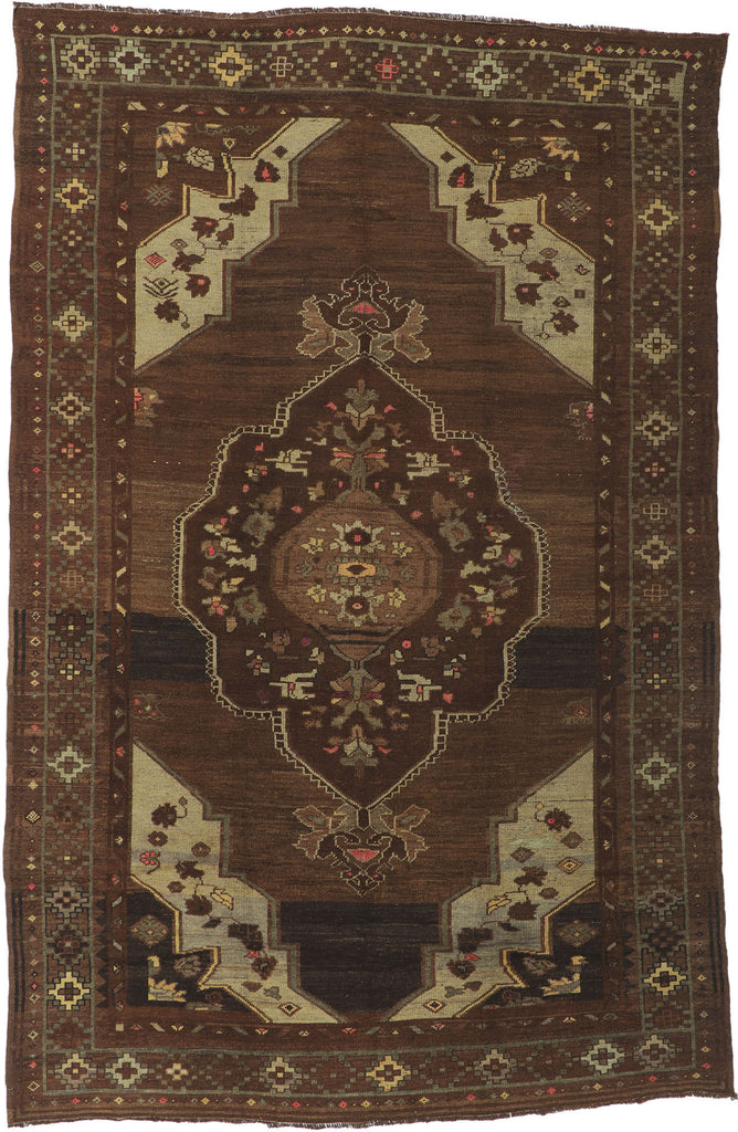 7 x 11 - Brown Vintage Turkish Kars Rug - 50748