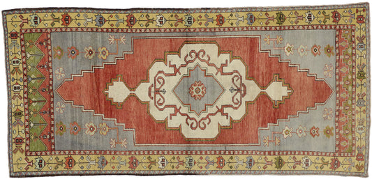 4 x 9 Vintage Turkish Oushak Rug 50751