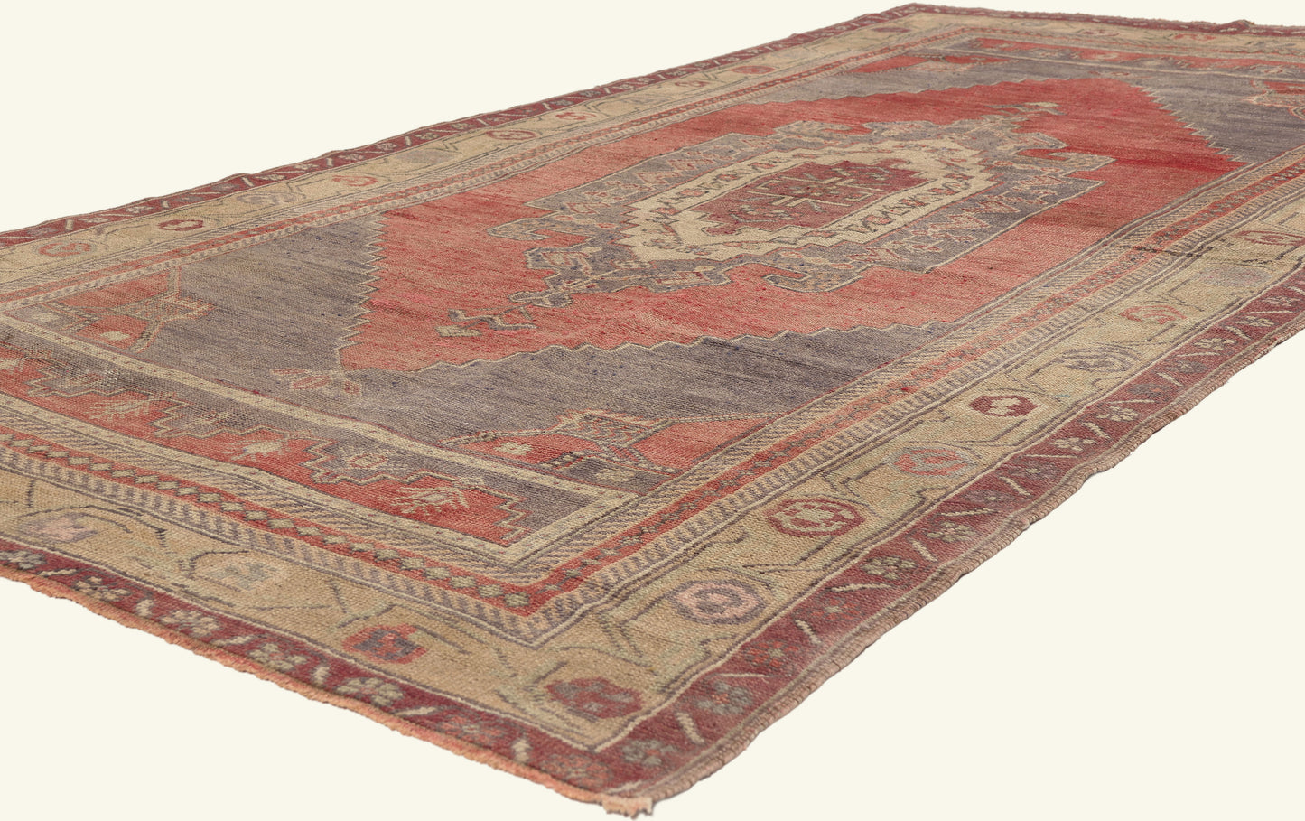 5 x 9 - Red Vintage Turkish Oushak Rug - 50758
