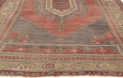 5 x 9 - Red Vintage Turkish Oushak Rug - 50758