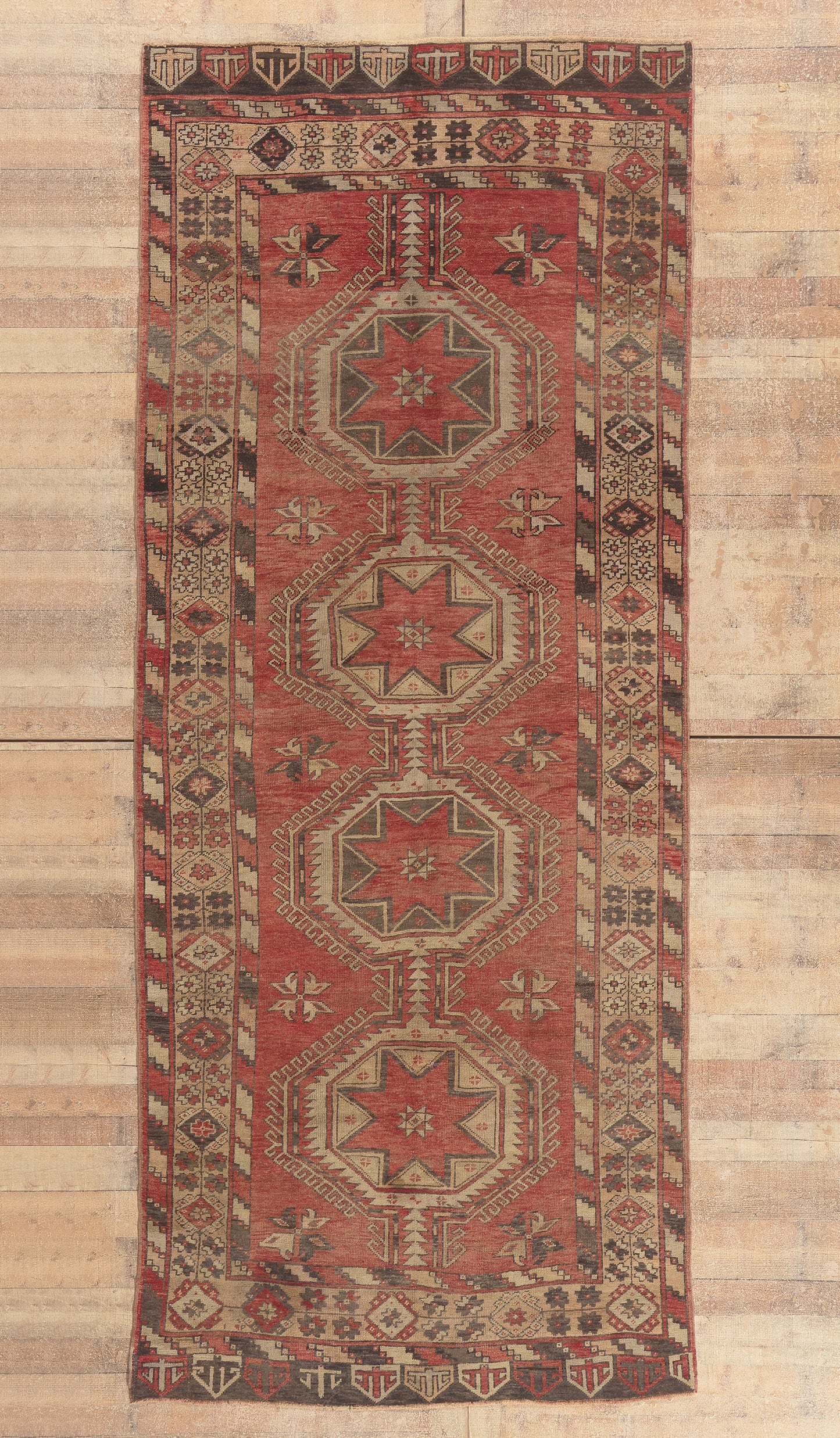 5 x 12 - Red Vintage Turkish Oushak Rug - 50766