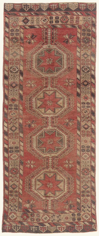5 x 12 - Red Vintage Turkish Oushak Rug - 50766