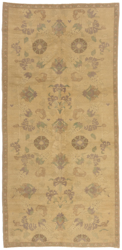 5 x 11 - Tan Vintage Turkish Oushak Rug - 50843