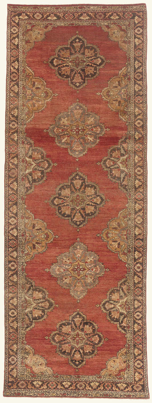5 x 13 - Red Vintage Turkish Oushak Rug - 50844