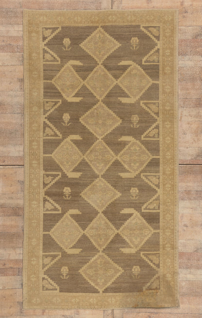 5 x 10 - Brown Vintage Turkish Oushak Rug - 50845