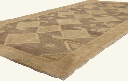 5 x 10 - Brown Vintage Turkish Oushak Rug - 50845