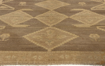5 x 10 - Brown Vintage Turkish Oushak Rug - 50845