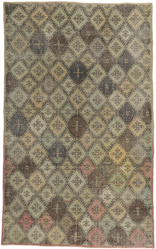 6 x 10 - Gray Vintage Turkish Sivas Rug - 50872