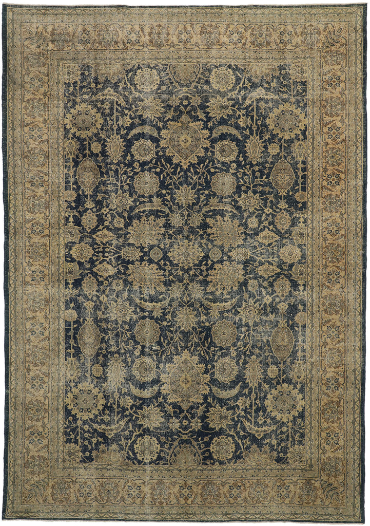 10 x 14 - Navy Blue Vintage Turkish Sivas Rug - 50877
