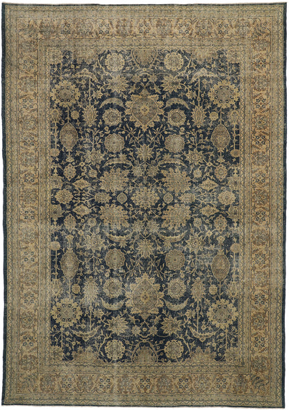 10 x 14 - Navy Blue Vintage Turkish Sivas Rug - 50877