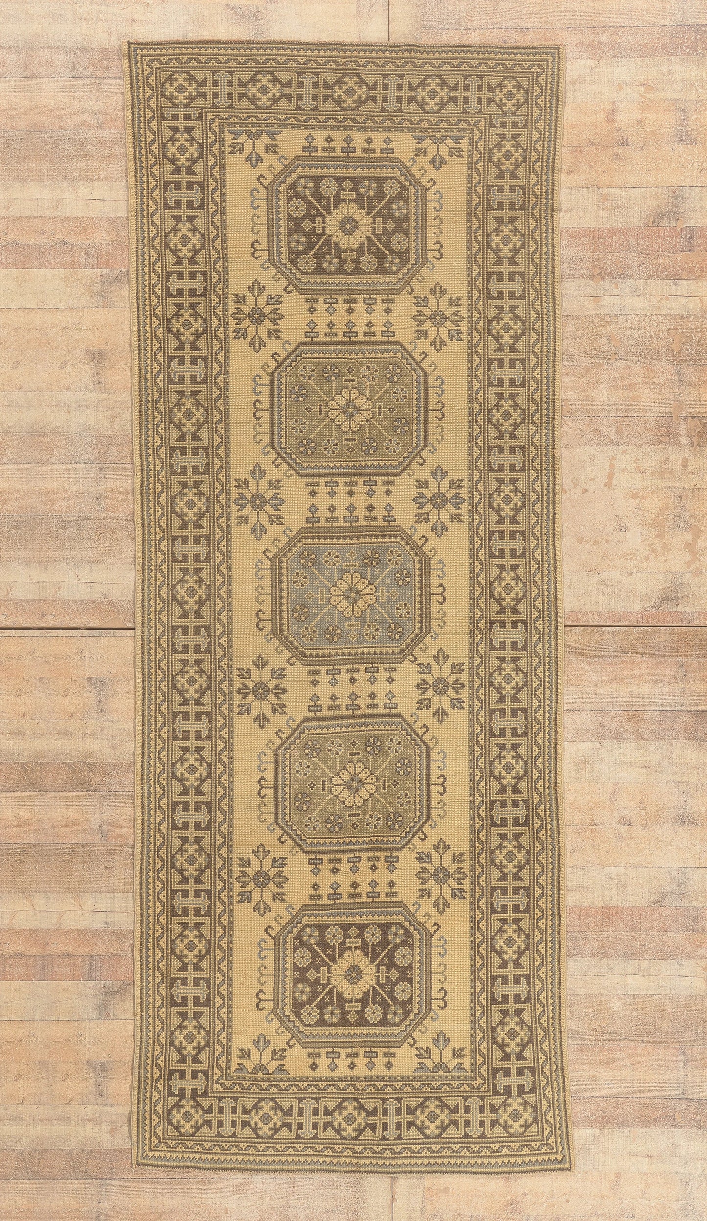 5 x 12 - Tan Vintage Turkish Oushak Rug - 50920