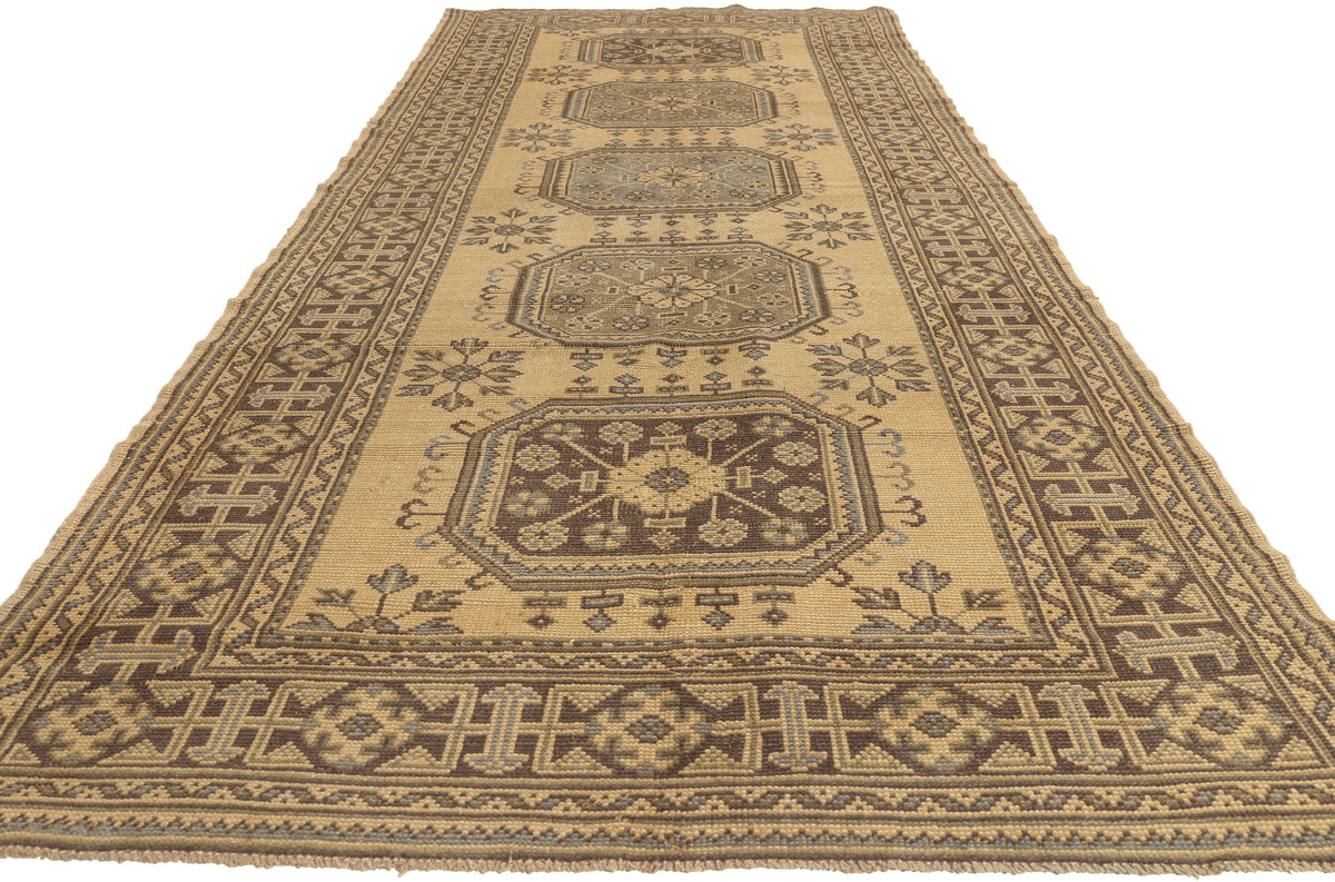5 x 12 - Tan Vintage Turkish Oushak Rug - 50920