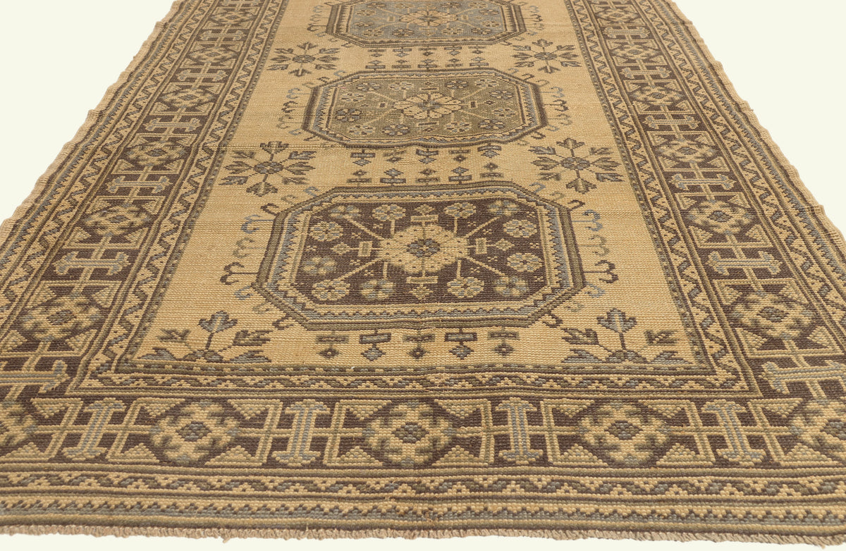 5 x 12 - Tan Vintage Turkish Oushak Rug - 50920