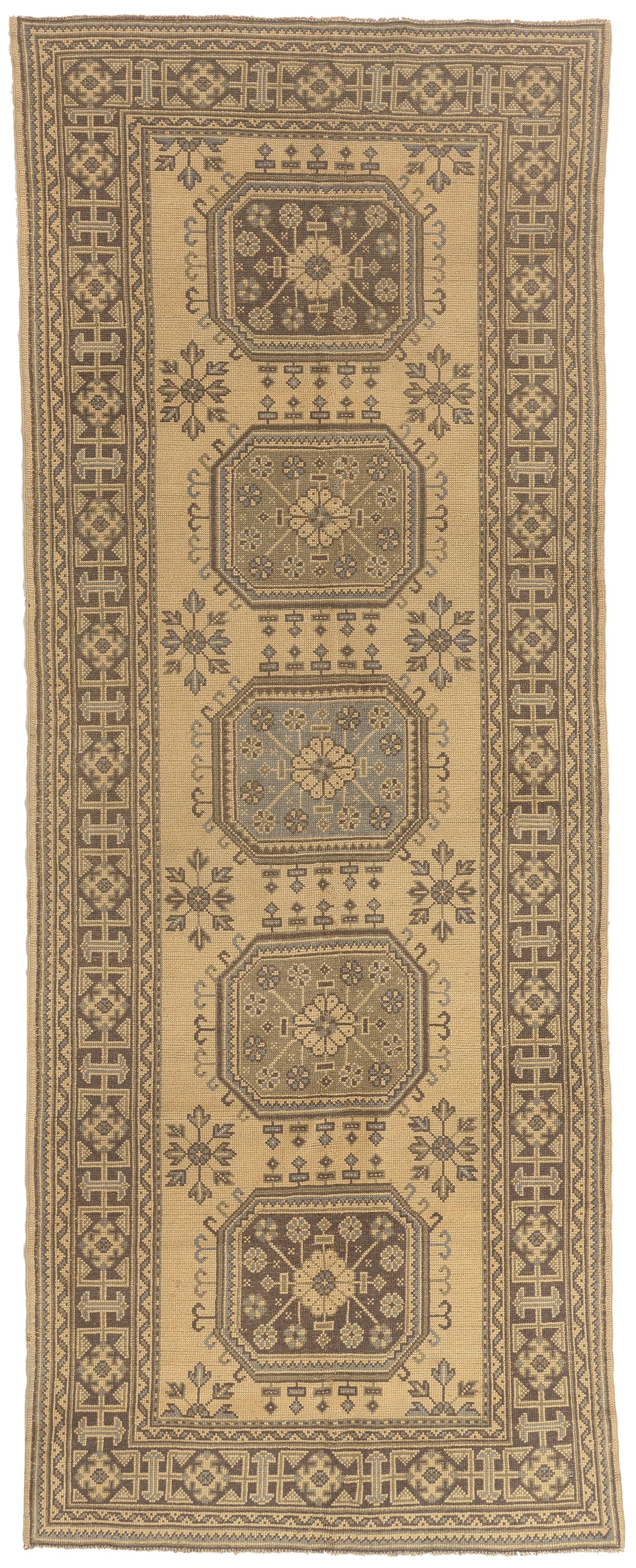 5 x 12 - Tan Vintage Turkish Oushak Rug - 50920