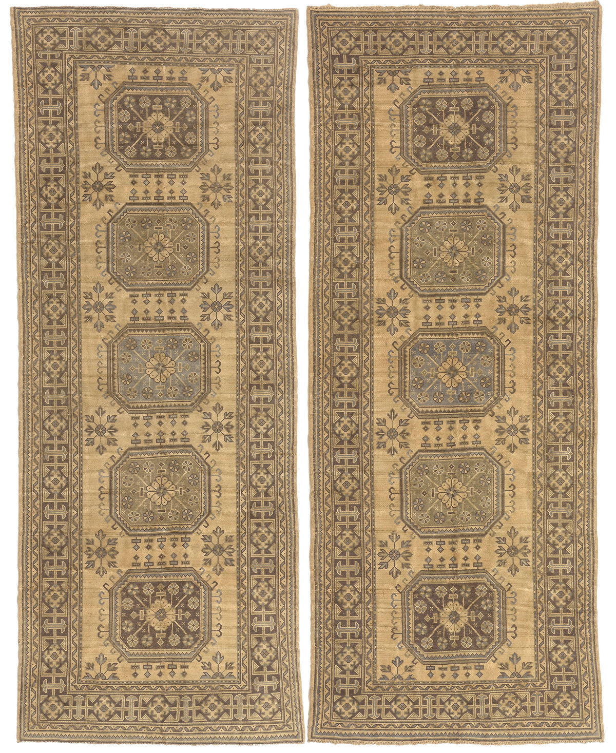 5 x 12 - Tan Vintage Turkish Oushak Rug - 50920