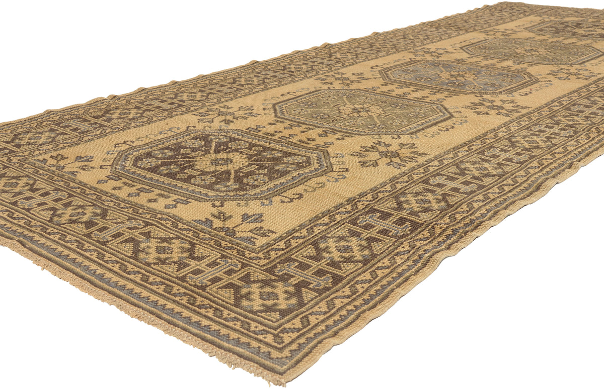 5 x 12 - Tan Vintage Turkish Oushak Rug - 50921