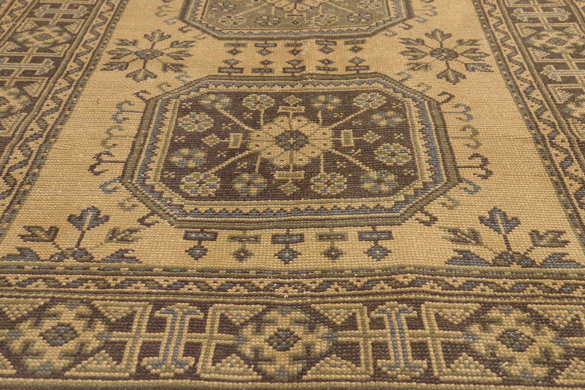 5 x 12 - Tan Vintage Turkish Oushak Rug - 50921