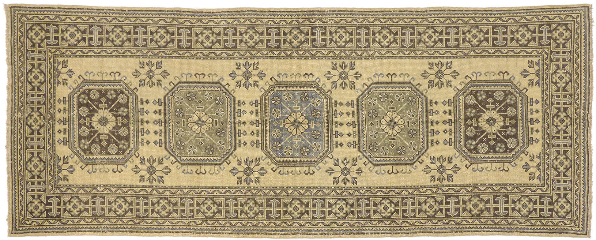 5 x 12 Vintage Turkish Oushak Rug 50921