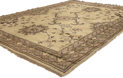 6 x 8 - Beige Vintage Turkish Oushak Rug - 50925