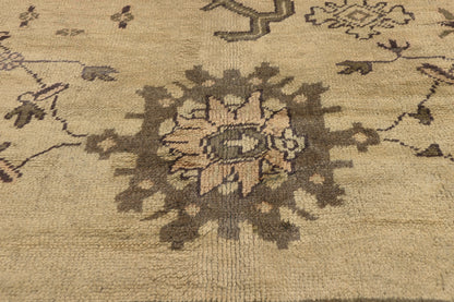 6 x 8 - Beige Vintage Turkish Oushak Rug - 50925