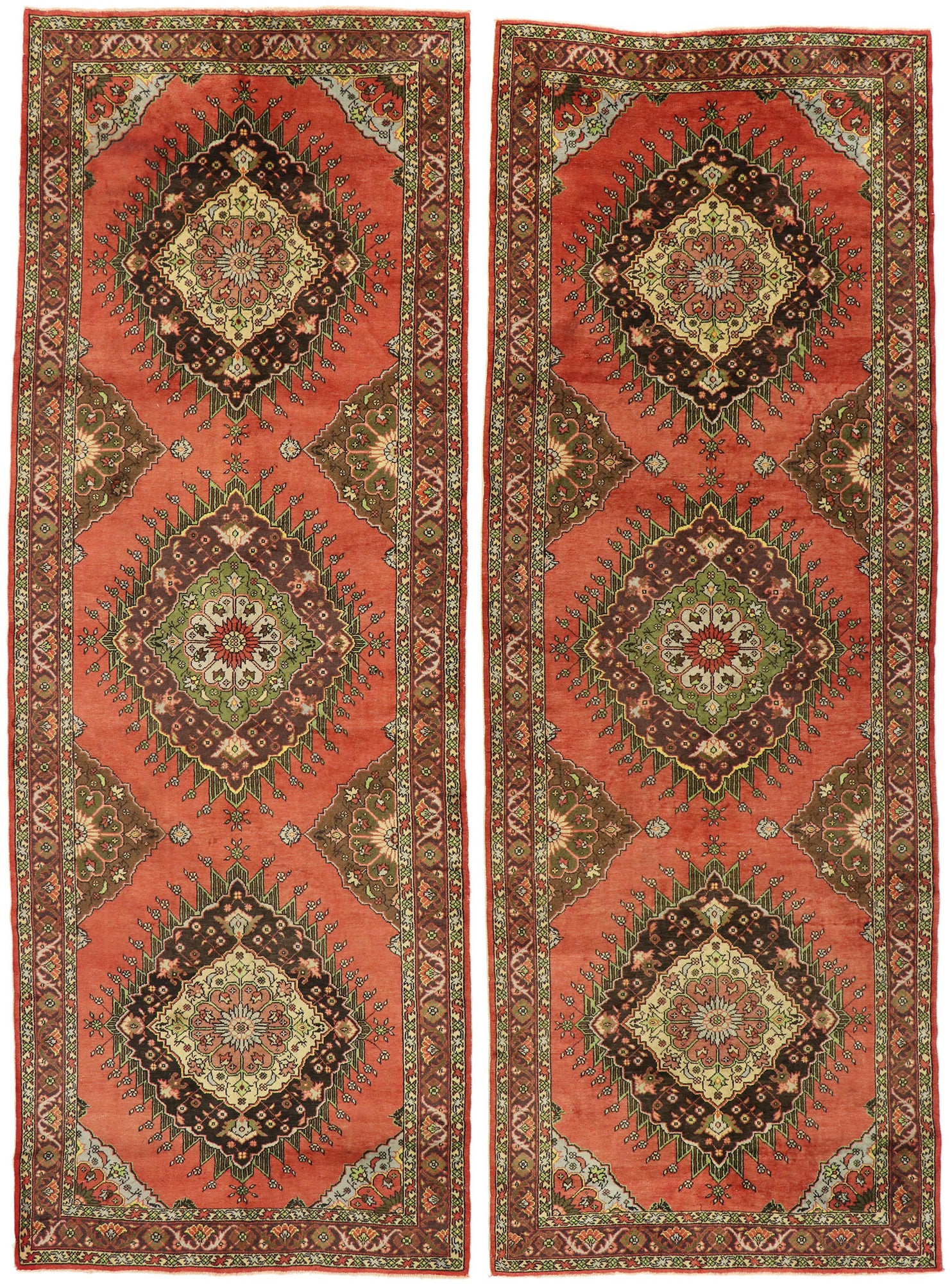 5 x 14 Vintage Turkish Oushak Rug 50986