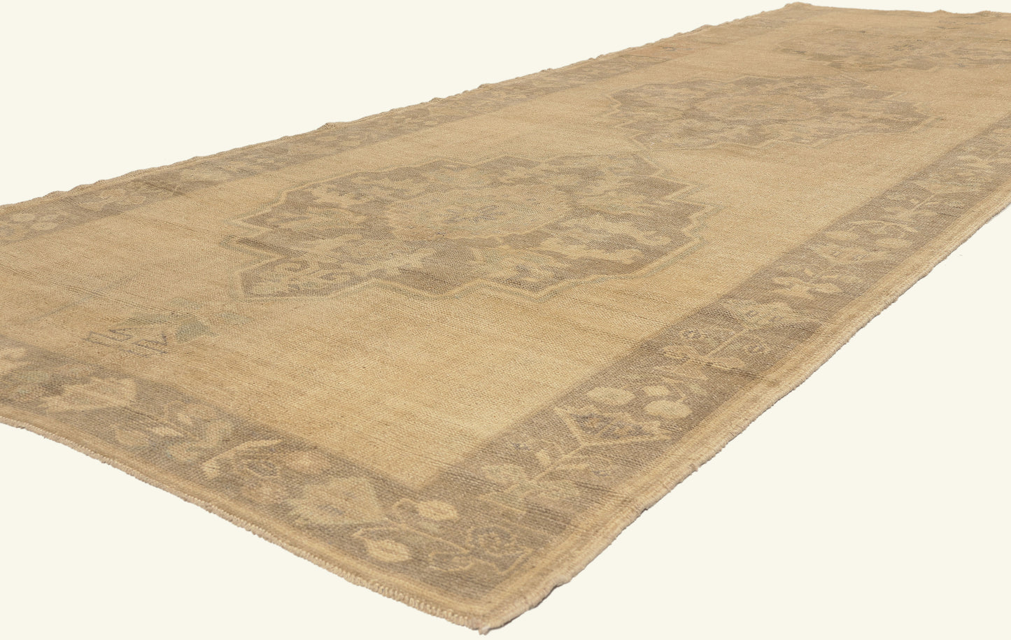 5 x 13 - Tan Vintage Turkish Oushak Rug - 51021