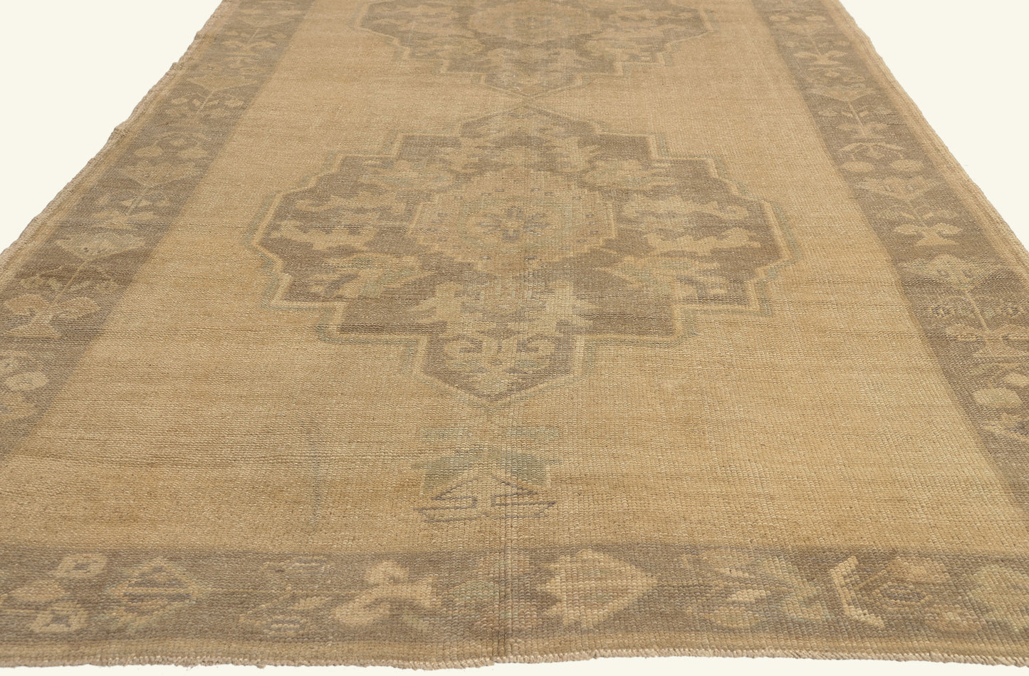 5 x 13 - Tan Vintage Turkish Oushak Rug - 51021