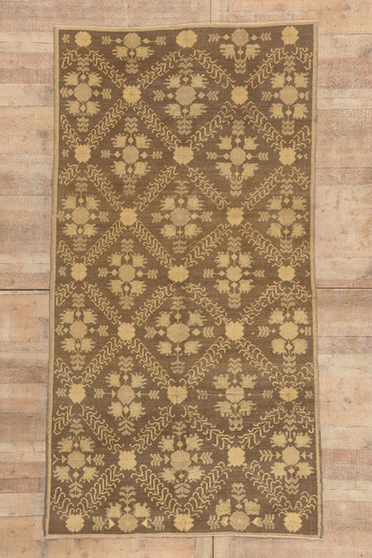 5 x 9 - Brown Vintage Turkish Oushak Rug - 51028