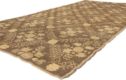 5 x 9 - Brown Vintage Turkish Oushak Rug - 51028