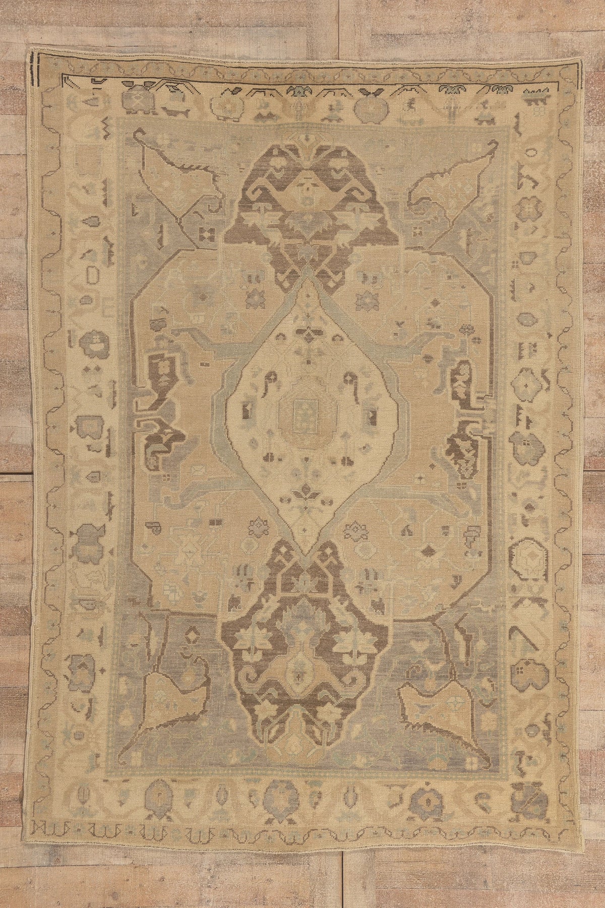 6 x 8 - Purple Vintage Turkish Oushak Rug - 51034