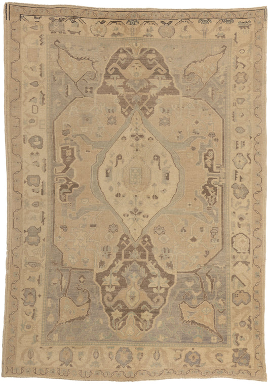 6 x 8 - Purple Vintage Turkish Oushak Rug - 51034