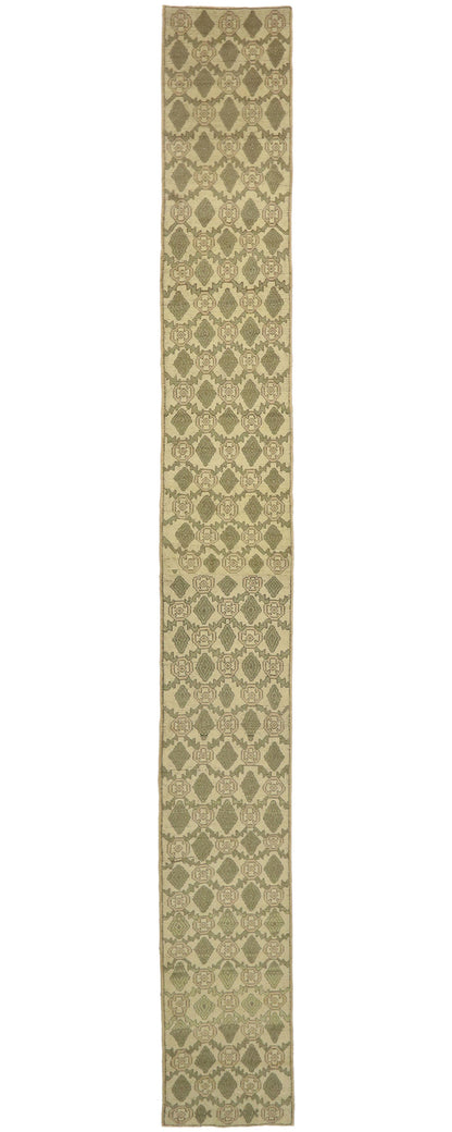2 x 18 - Beige Vintage Turkish Oushak Rug - 51048