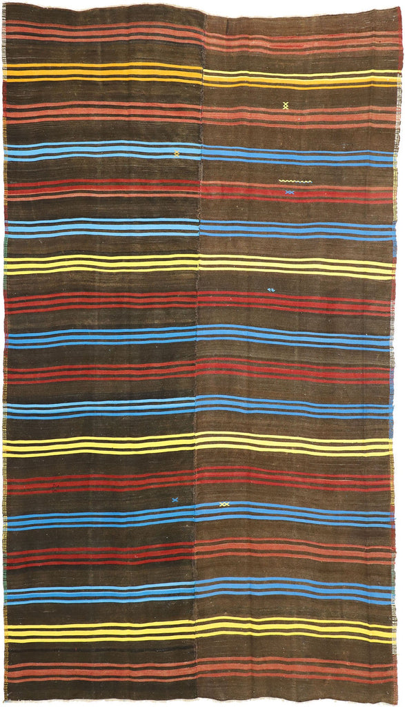 7 x 12 - Brown Vintage Turkish Kilim Rug - 51072