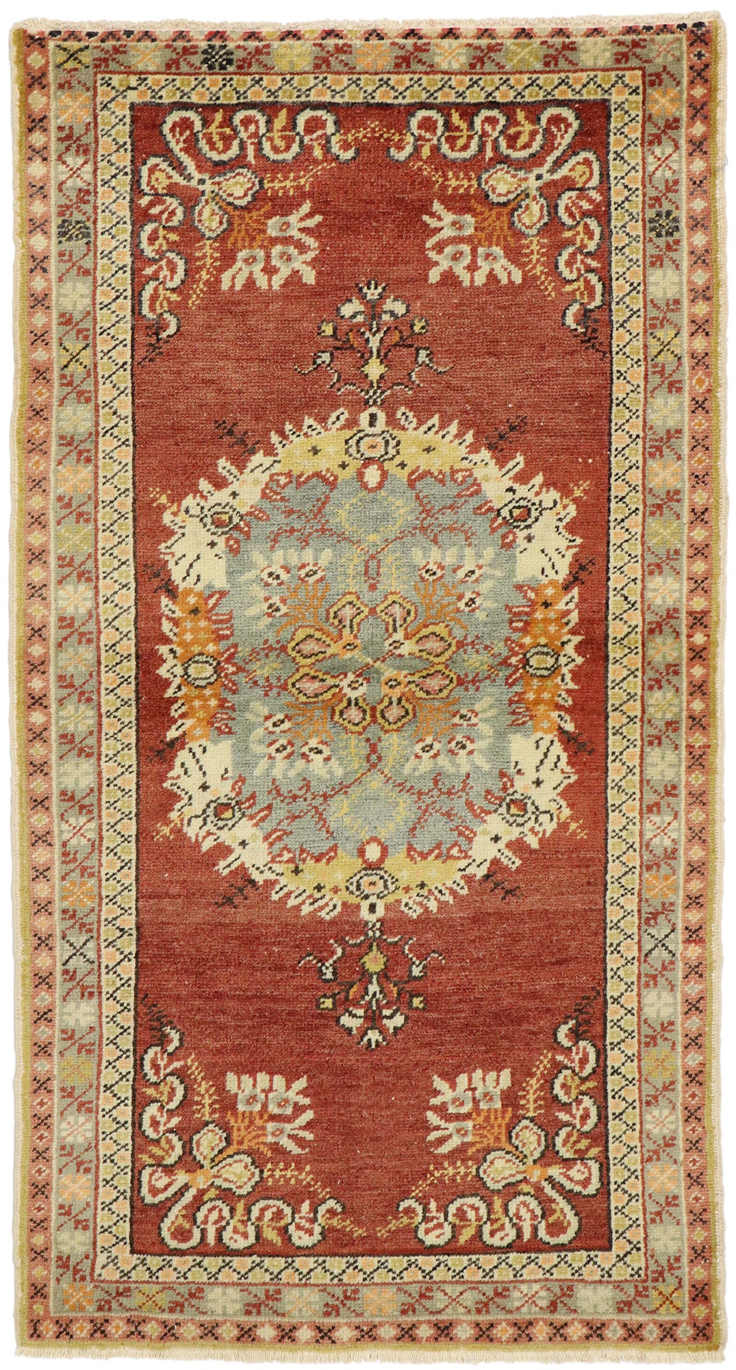 3 x 5 - Red Vintage Turkish Oushak Rug - 51083