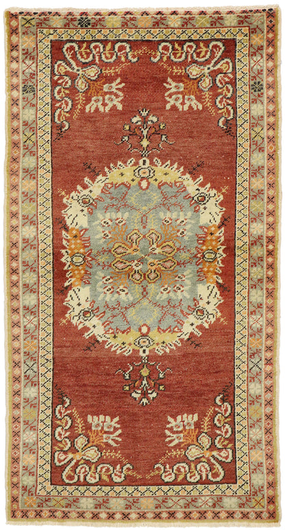 3 x 5 - Red Vintage Turkish Oushak Rug - 51083