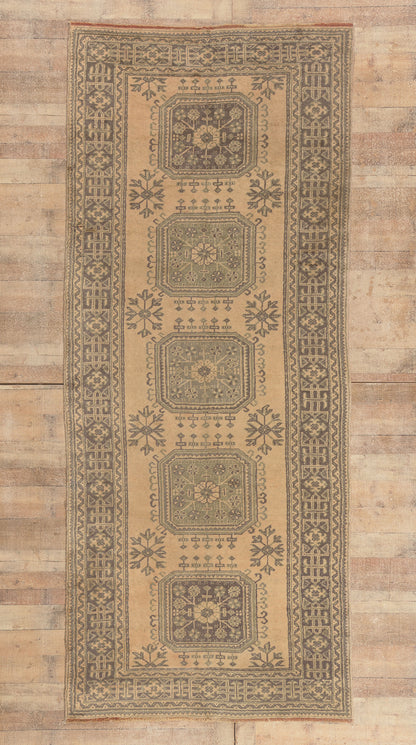5 x 11 - Tan Vintage Turkish Oushak Rug - 51117