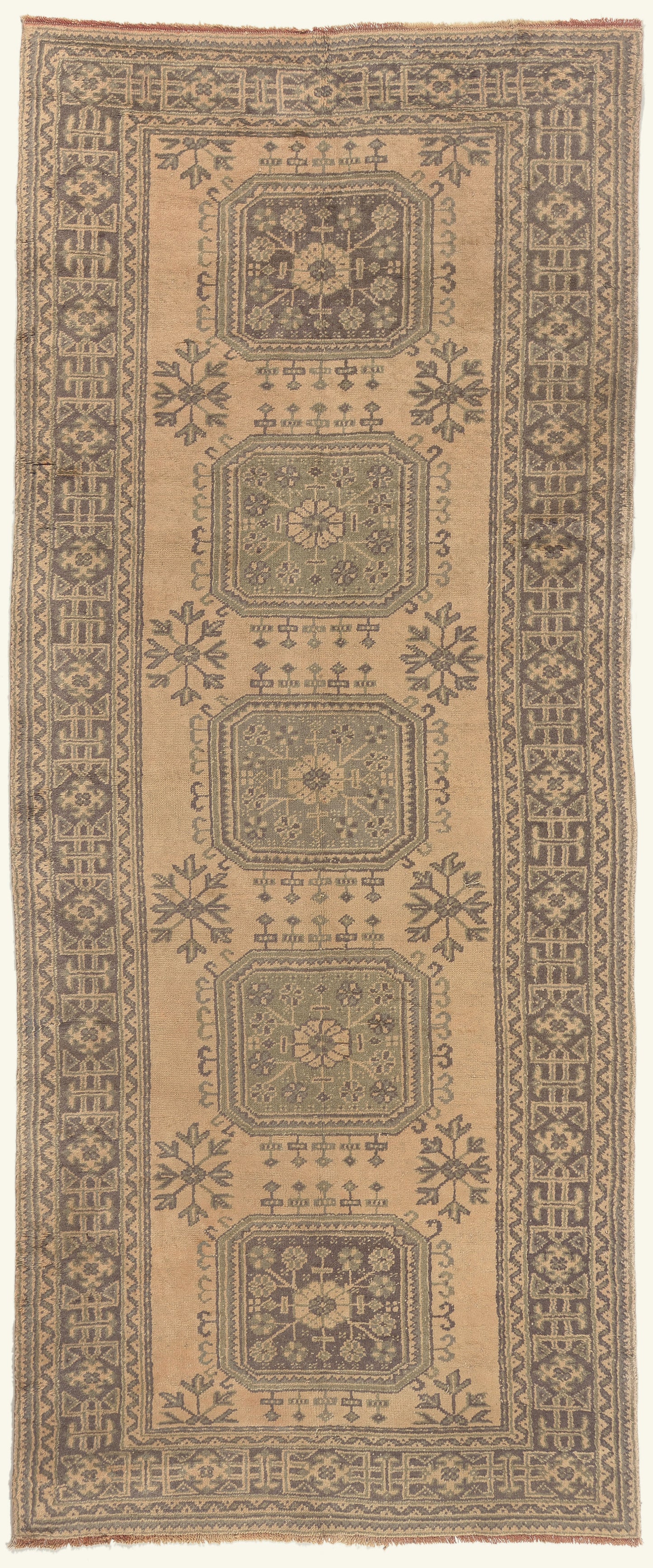 5 x 11 - Tan Vintage Turkish Oushak Rug - 51117