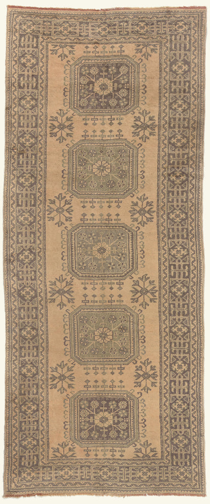 5 x 11 - Tan Vintage Turkish Oushak Rug - 51117