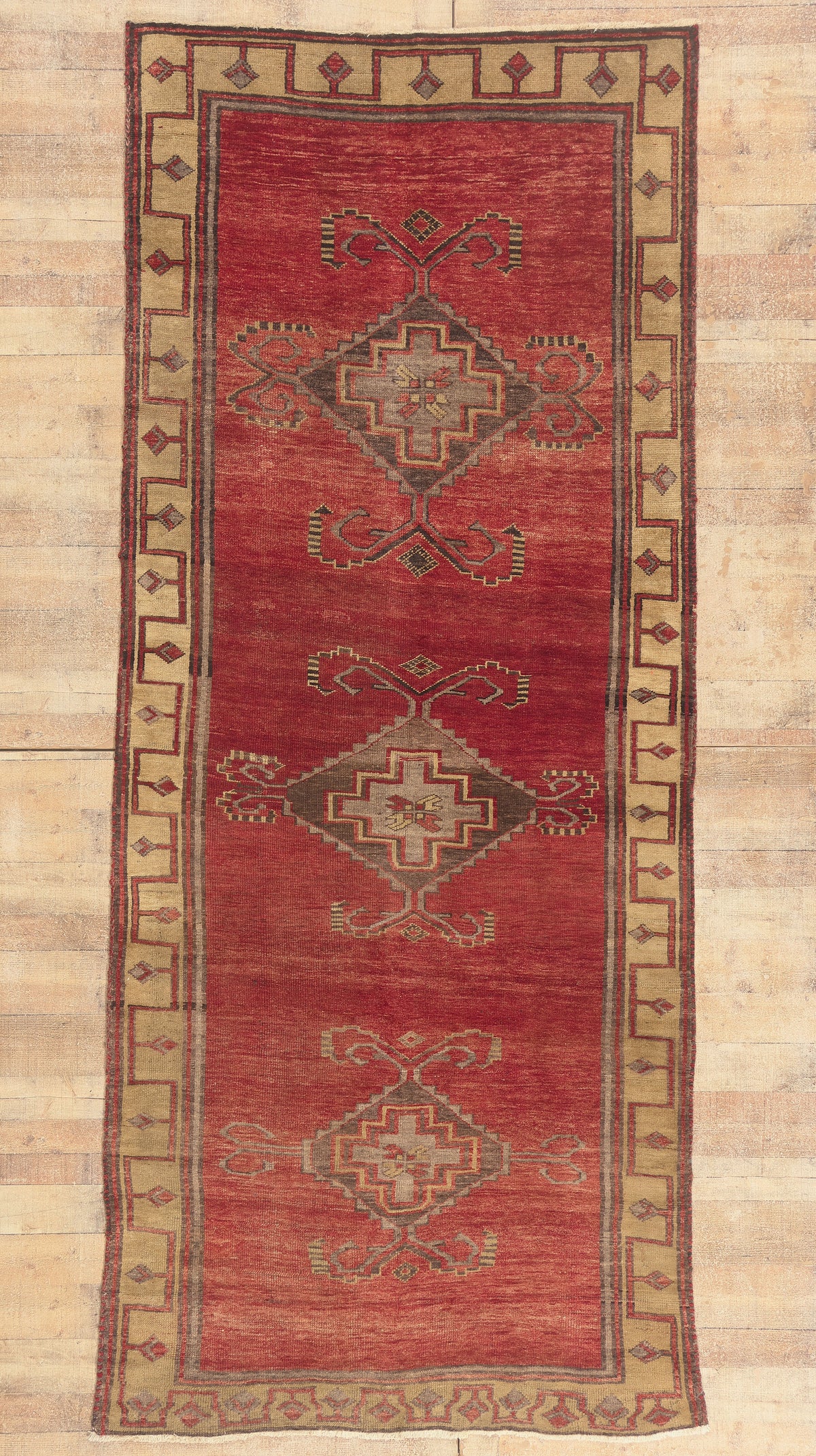 5 x 12 - Red Vintage Turkish Oushak Rug - 51134