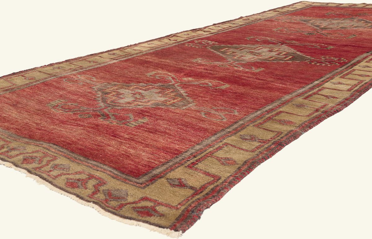 5 x 12 - Red Vintage Turkish Oushak Rug - 51134