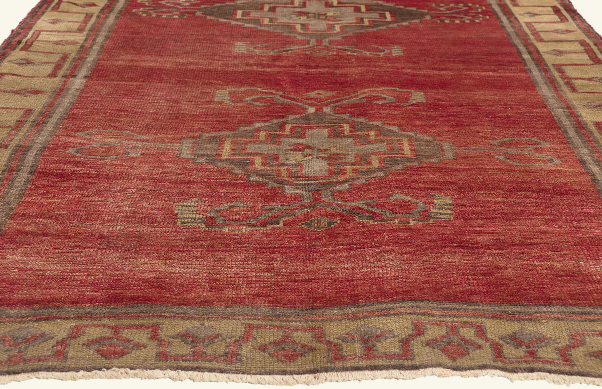 5 x 12 - Red Vintage Turkish Oushak Rug - 51134