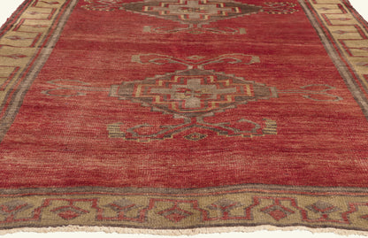 5 x 12 - Red Vintage Turkish Oushak Rug - 51134