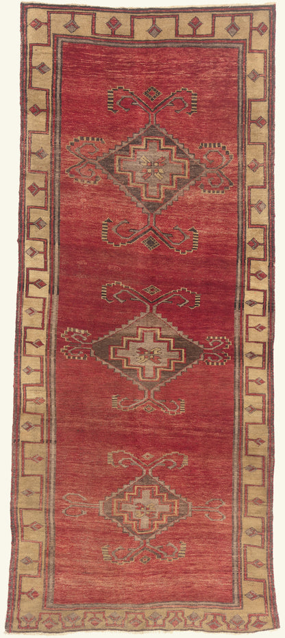 5 x 12 - Red Vintage Turkish Oushak Rug - 51134